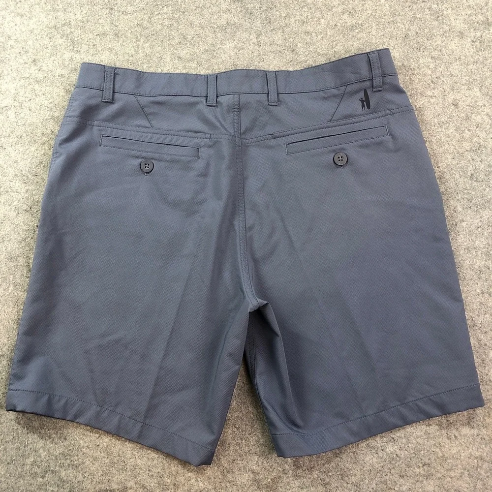johnnie-O Mens Golf Shorts 35 Blue Performance Textured Stretch Flat Front